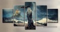Daenerys Targaryen et Flying Dragon 5 panneaux Le Trône de fer